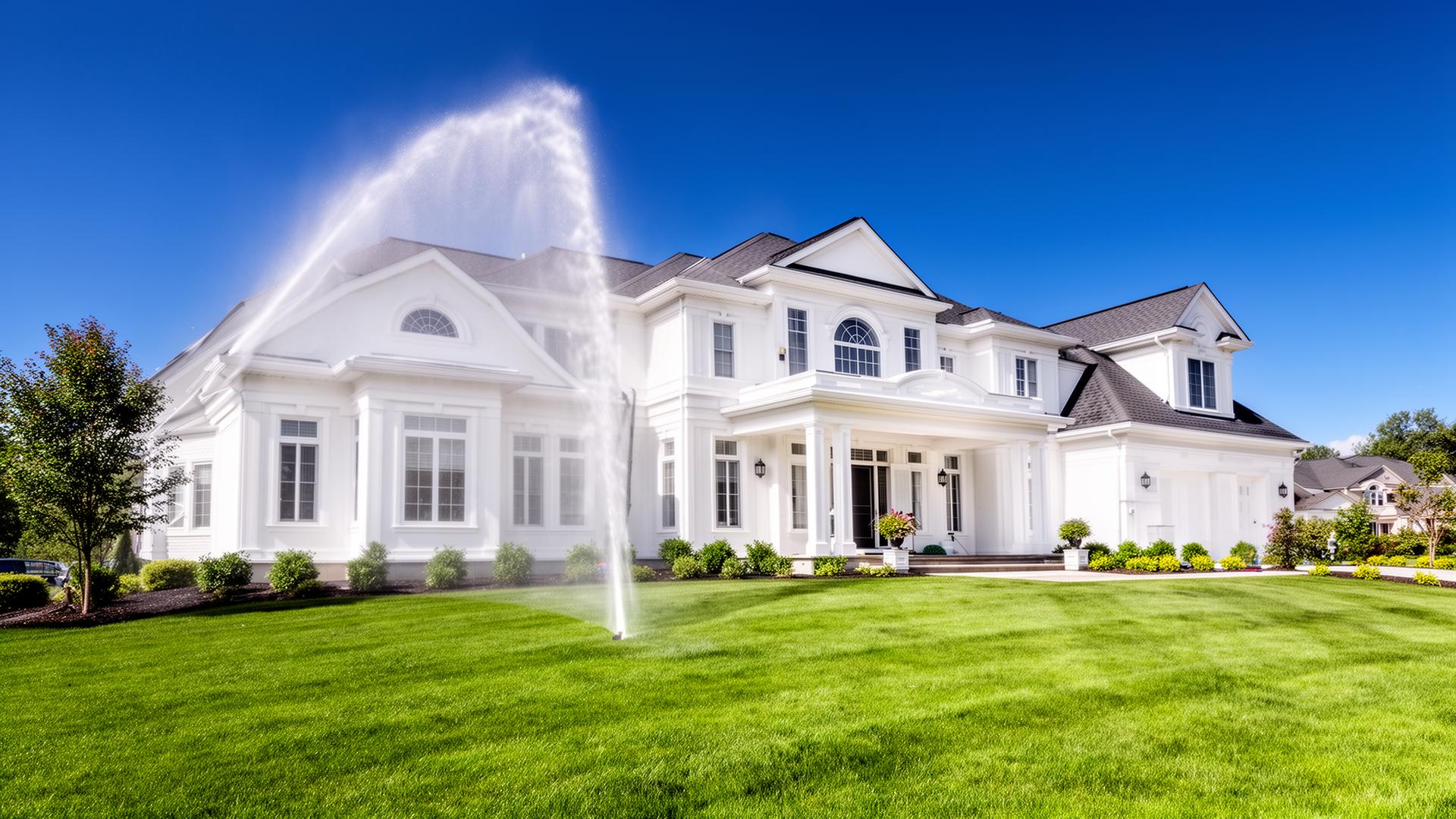 Pristine home being soft washed by Royal Solutions